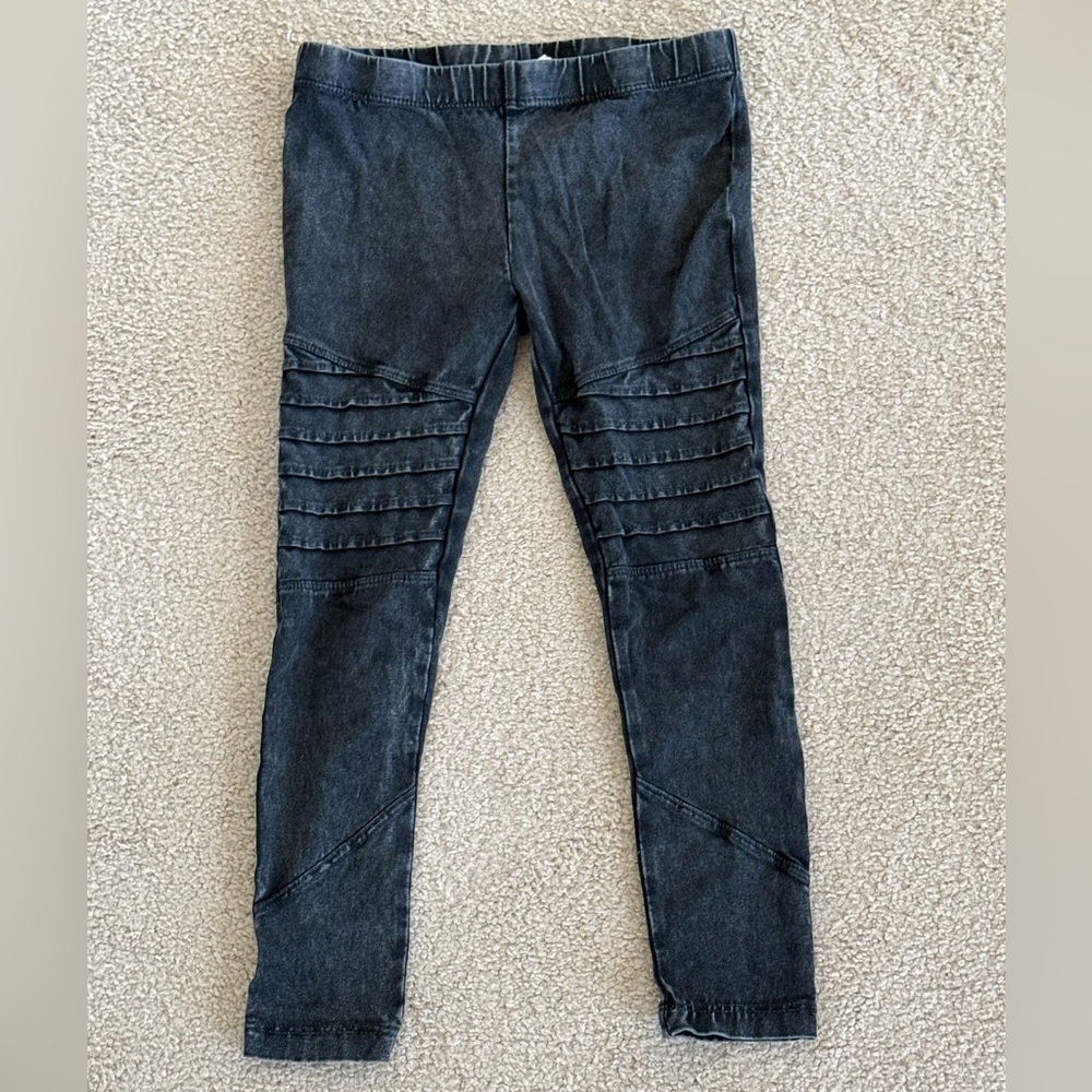 Tucker + Tate Girls 5 Black Moto Skinny Jeggings Stretch